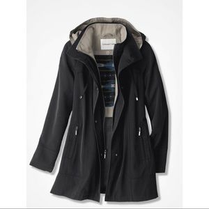 Coldwater Creek Black and Tan Hooded 2X All Season Jacket